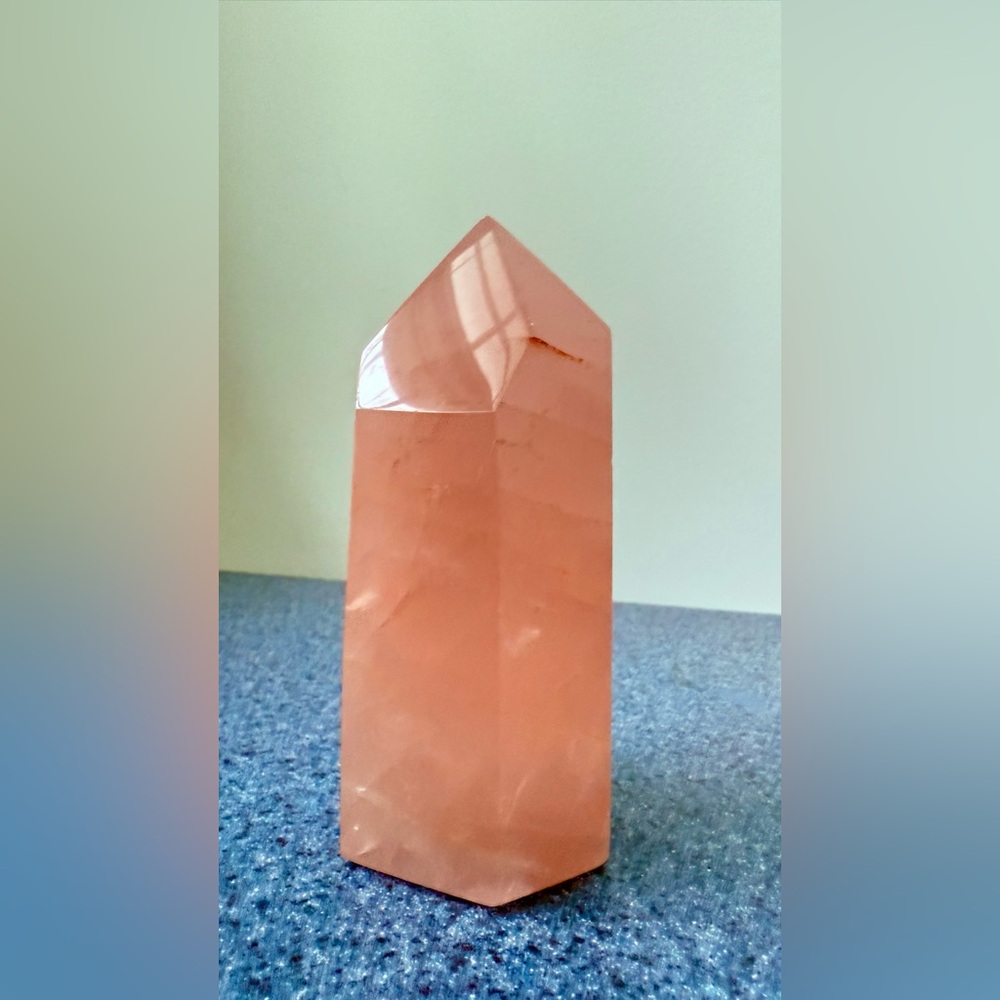 Natural Rose Quartz Tower, Rose Quartz Point,
5 inches tall, Healing Crystals